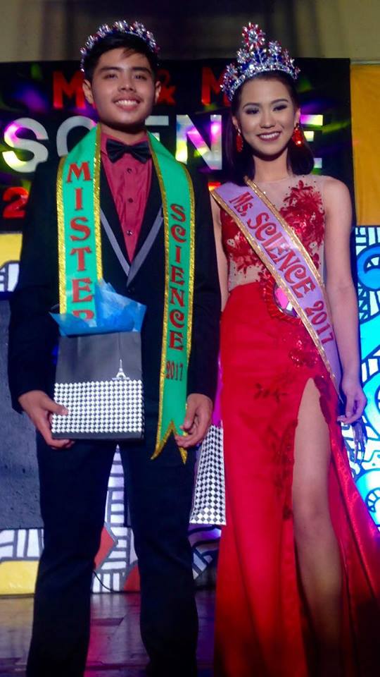 Jeric Sorita and Zia Villarente pose after being crowned Mr. & Ms. Science of 2017.